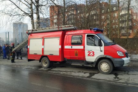 В Петербурге на Киевском шоссе горел автомобиль марки "БМВ"