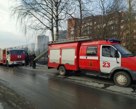 В Петербурге на Светлановском проспекте горел автобус марки "МАЗ"